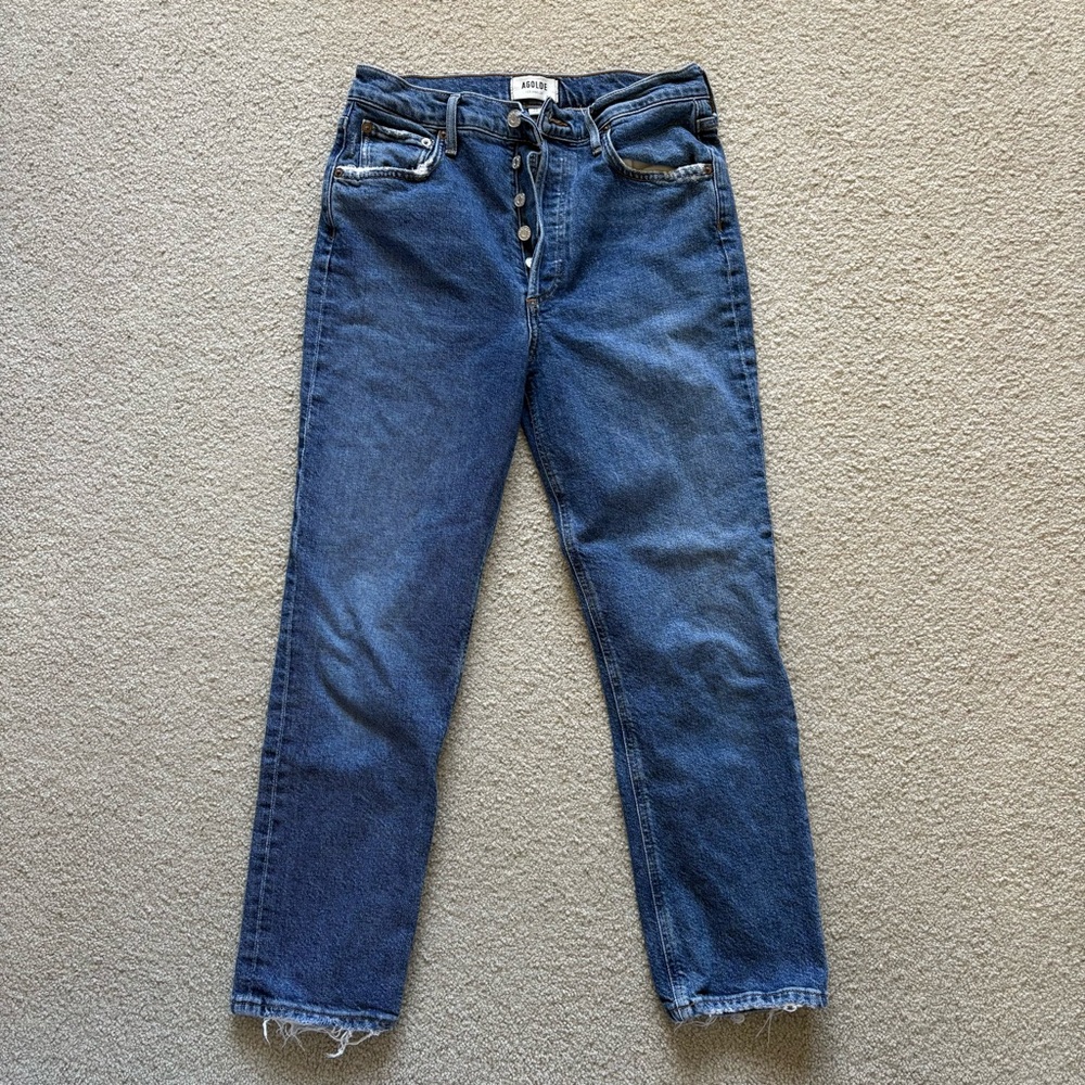 Agolde Riley High Rise Straight Crop Jeans